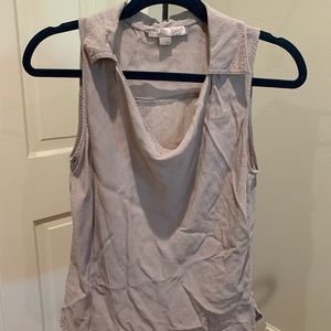 Scoop neck cream blouse